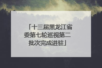 十三届黑龙江省委第七轮巡视第二批次完成进驻