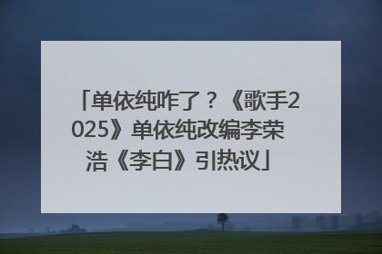 单依纯咋了？《歌手2025》单依纯改编李荣浩《李白》引热议