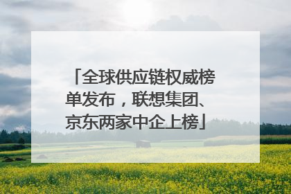 全球供应链权威榜单发布，联想集团、京东两家中企上榜