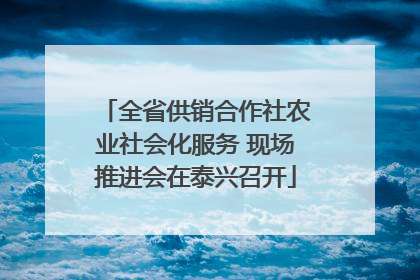 全省供销合作社农业社会化服务 现场推进会在泰兴召开
