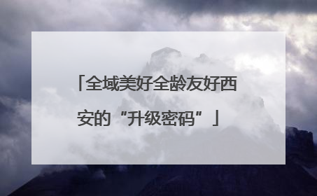 全域美好全龄友好西安的“升级密码”