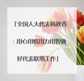 全国人大代表韩秋香：用心用情用力用智做好代表联络工作