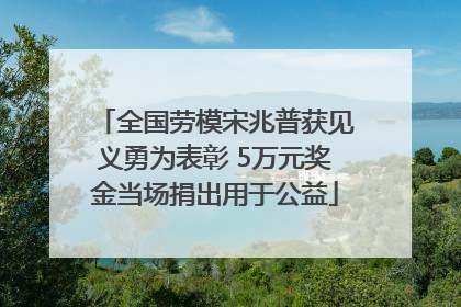 全国劳模宋兆普获见义勇为表彰 5万元奖金当场捐出用于公益