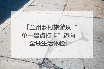 兰州乡村旅游从“单一景点打卡”迈向全域生活体验