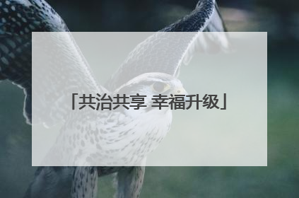 共治共享 幸福升级