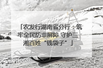 农发行湖南省分行：筑牢全民防非屏障 守护三湘百姓“钱袋子”