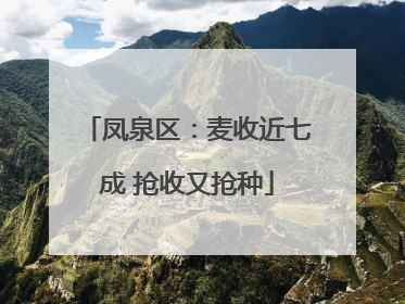 凤泉区：麦收近七成 抢收又抢种