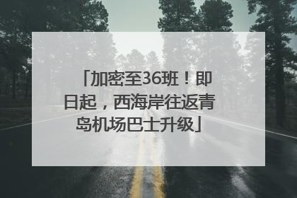 加密至36班！即日起，西海岸往返青岛机场巴士升级
