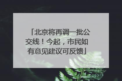 北京将再调一批公交线！今起，市民如有意见建议可反馈