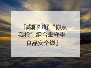 咸阳打好“你点我检”组合拳守牢食品安全线