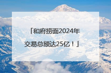 和府捞面2024年交易总额达25亿！