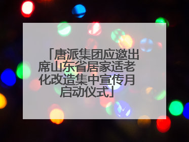 唐派集团应邀出席山东省居家适老化改造集中宣传月启动仪式