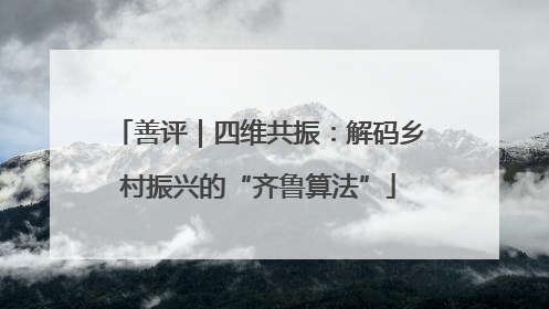 善评｜四维共振：解码乡村振兴的“齐鲁算法”