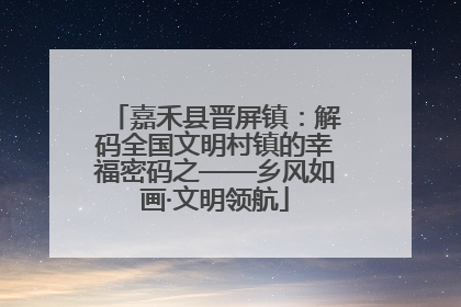嘉禾县晋屏镇：解码全国文明村镇的幸福密码之——乡风如画·文明领航