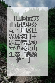 国网武夷山市供电公司：开展世界环境日主题宣传活动守护武夷山生态“高颜值”