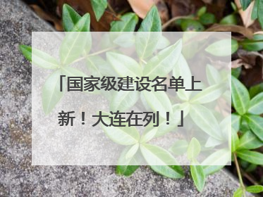 国家级建设名单上新！大连在列！