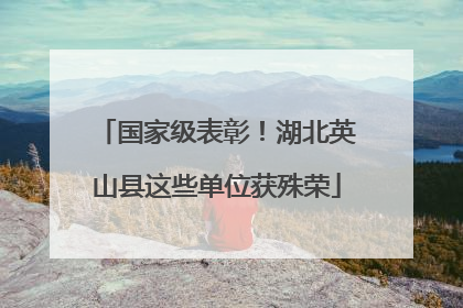 国家级表彰！湖北英山县这些单位获殊荣