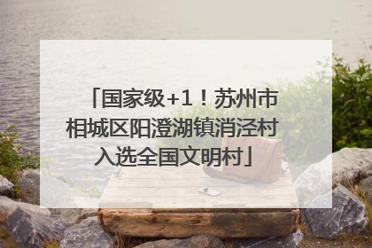 国家级+1！苏州市相城区阳澄湖镇消泾村入选全国文明村