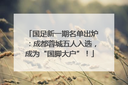 国足新一期名单出炉：成都蓉城五人入选，成为“国脚大户”！