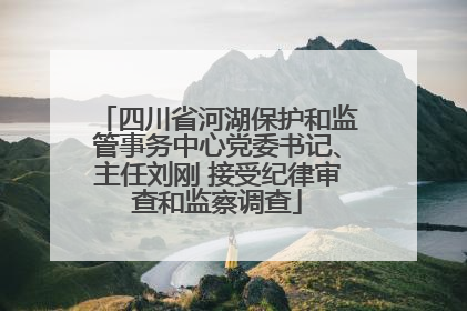 四川省河湖保护和监管事务中心党委书记、主任刘刚 接受纪律审查和监察调查