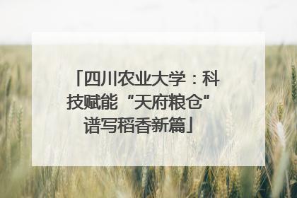 四川农业大学：科技赋能“天府粮仓”谱写稻香新篇