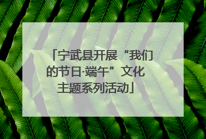 宁武县开展“我们的节日·端午”文化主题系列活动