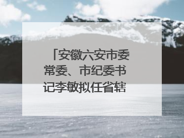 安徽六安市委常委、市纪委书记李敏拟任省辖市市委副书记