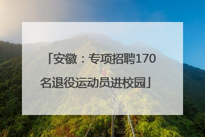 安徽：专项招聘170名退役运动员进校园