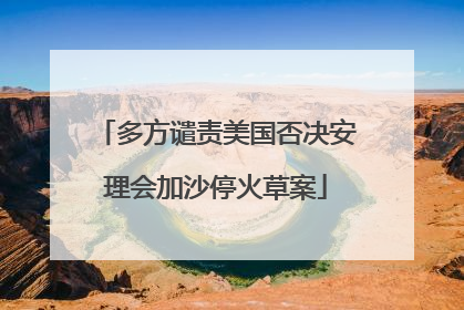 多方谴责美国否决安理会加沙停火草案