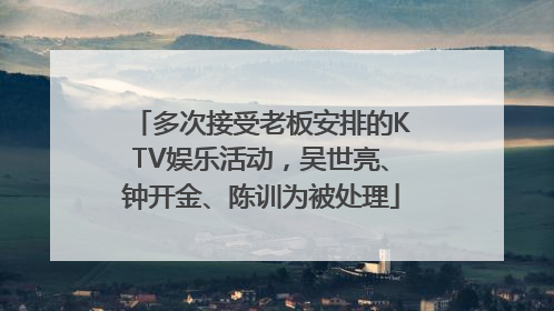多次接受老板安排的KTV娱乐活动，吴世亮、钟开金、陈训为被处理