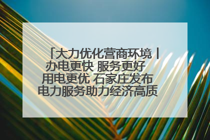 大力优化营商环境丨办电更快 服务更好 用电更优 石家庄发布电力服务助力经济高质量发展八项措施