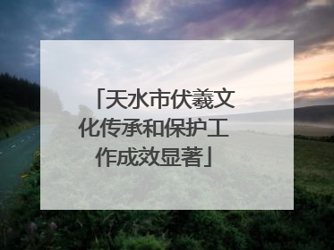 天水市伏羲文化传承和保护工作成效显著