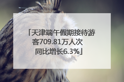 天津端午假期接待游客709.81万人次 同比增长6.3%