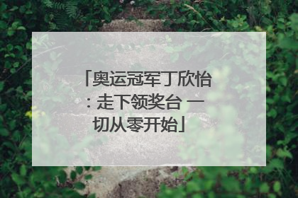奥运冠军丁欣怡：走下领奖台 一切从零开始