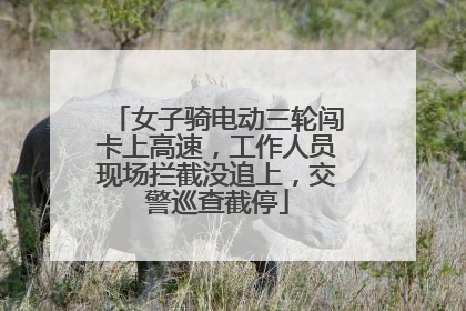 女子骑电动三轮闯卡上高速，工作人员现场拦截没追上，交警巡查截停