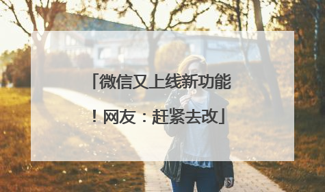 微信又上线新功能！网友：赶紧去改