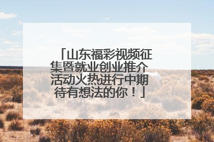 山东福彩视频征集暨就业创业推介活动火热进行中期待有想法的你！