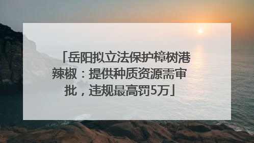 岳阳拟立法保护樟树港辣椒：提供种质资源需审批，违规最高罚5万