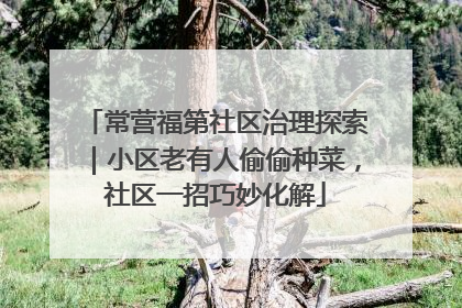 常营福第社区治理探索｜小区老有人偷偷种菜，社区一招巧妙化解