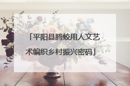 平阳县腾蛟用人文艺术编织乡村振兴密码