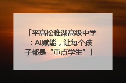 平高松雅湖高级中学：AI赋能，让每个孩子都是“重点学生”