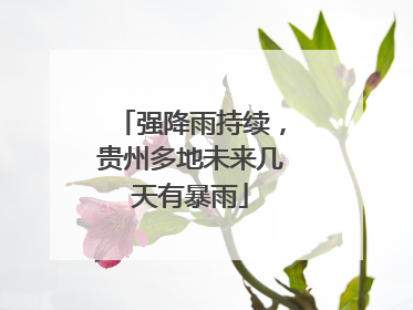 强降雨持续，贵州多地未来几天有暴雨