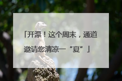 开漂！这个周末，通道邀请您清凉一“夏”