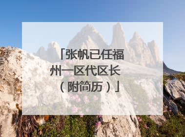张帆已任福州一区代区长（附简历）