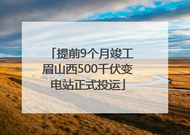 提前9个月竣工 眉山西500千伏变电站正式投运