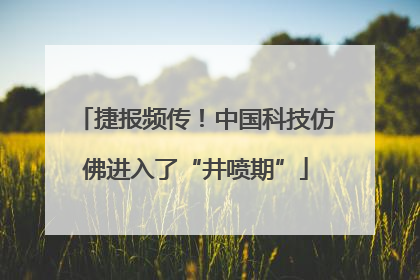 捷报频传！中国科技仿佛进入了“井喷期”