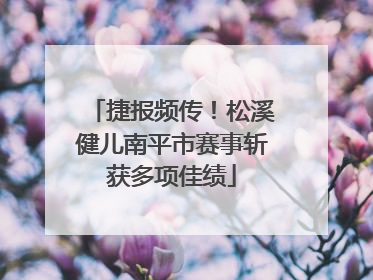 捷报频传！松溪健儿南平市赛事斩获多项佳绩