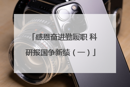 感恩奋进勤履职 科研报国争新绩（一）