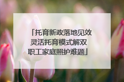托育新政落地见效 灵活托育模式解双职工家庭照护难题
