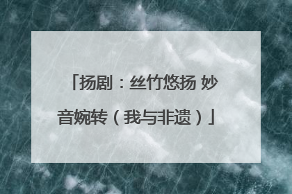 扬剧：丝竹悠扬 妙音婉转（我与非遗）